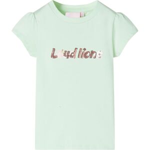 vidaXL Camiseta infantil de manga casquillo verde suave 92