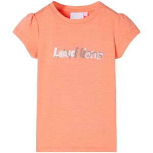 vidaXL Camiseta infantil de manga casquillo naranja neón 128