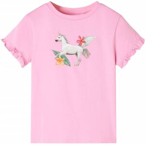 vidaXL Camiseta infantil de manga corta rosa brillante 92