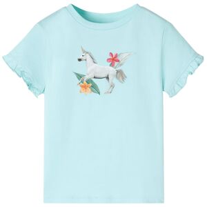 vidaXL Camiseta infantil de manga corta verde agua 92