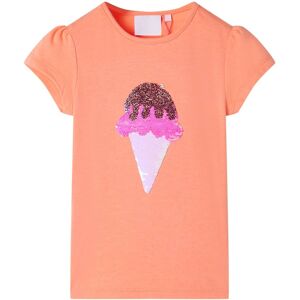 vidaXL Camiseta infantil naranja neón 116