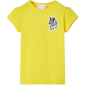 vidaXL Camiseta infantil amarillo brillante 128