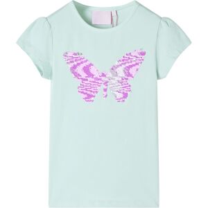 vidaXL Camiseta infantil de manga casquillo menta claro 104