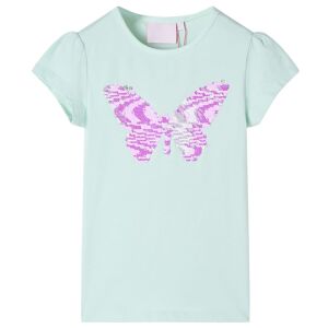 vidaXL Camiseta infantil de manga casquillo menta claro 128