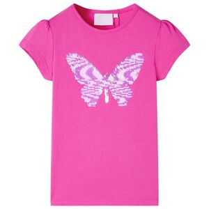 vidaXL Camiseta infantil de manga casquillo rosa oscuro 104