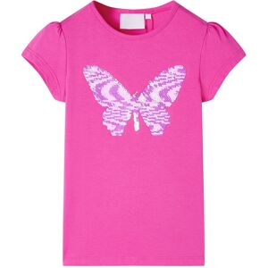 vidaXL Camiseta infantil de manga casquillo rosa oscuro 116