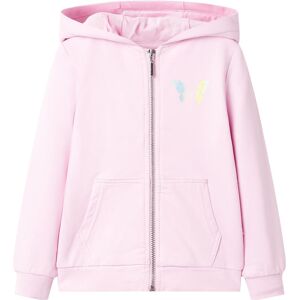 vidaXL Sudadera infantil con capucha rosa claro 140