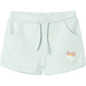 vidaXL Pantalones cortos infantiles con cordón verde menta claro mixto 92