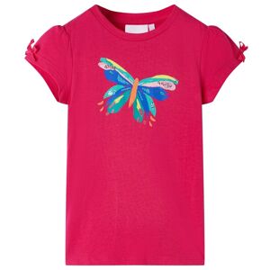 vidaXL Camiseta infantil rosa chillón 104