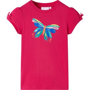 vidaXL Camiseta infantil rosa chillón 116