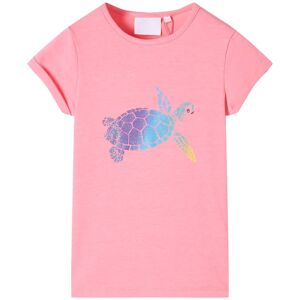 vidaXL Camiseta infantil rosa chillón 116