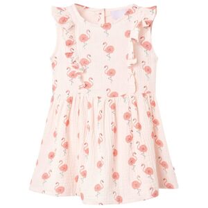 vidaXL Vestido infantil con volantes rosa suave 116