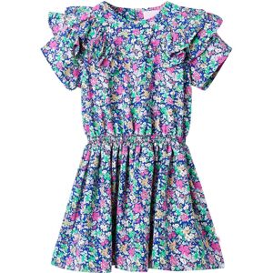 vidaXL Vestido infantil de mangas con volantes azul cobalto 104