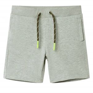 vidaXL Pantalones cortos infantiles con cordón caqui claro mélange 104