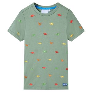 vidaXL Camiseta de manga corta infantil caqui 140