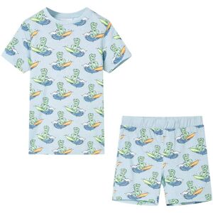 vidaXL Pijama infantil de manga corta azul claro 140