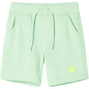 vidaXL Pantalones cortos infantiles con cordón verde chillón 104