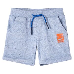 vidaXL Pantalones cortos infantiles con cordón azul mélange 92