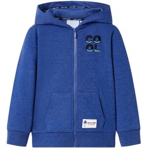 vidaXL Sudadera infantil con capucha y cremallera azul oscuro mélange 128