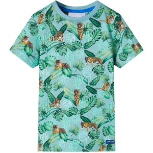 vidaXL Camiseta infantil verde claro mélange 128