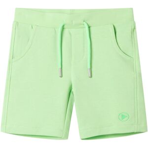 vidaXL Pantalón corto infantil verde flúor 104