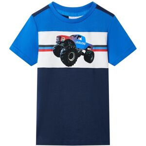 vidaXL Camiseta infantil azul y azul marino 116