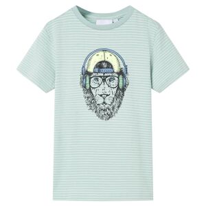 vidaXL Camiseta infantil con rayas verde menta claro 128