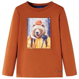 vidaXL Camiseta infantil de manga larga naranja tostado 92