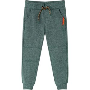 vidaXL Pantalones de chándal infantiles verde oscuro 92