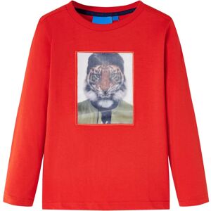 vidaXL Camiseta infantil de manga larga rojo 128