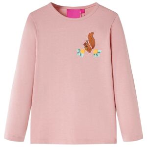 vidaXL Camiseta infantil de manga larga rosa claro 104