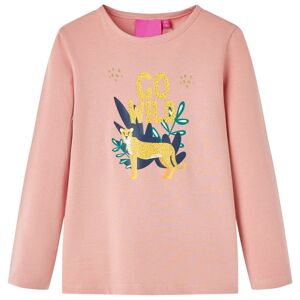 vidaXL Camiseta infantil de manga larga rosa claro 128