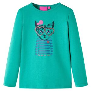 vidaXL Camiseta infantil de manga larga verde brillante 92