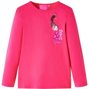 vidaXL Camiseta infantil de manga larga rosa brillante 92