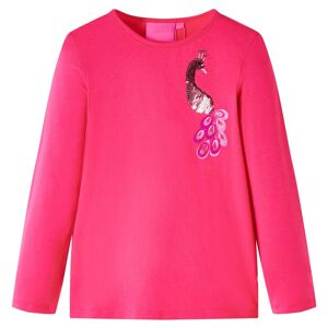 vidaXL Camiseta infantil de manga larga rosa brillante 116