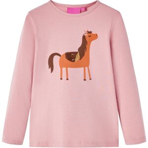 vidaXL Camiseta infantil de manga larga rosa claro 116