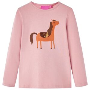 vidaXL Camiseta infantil de manga larga rosa claro 128