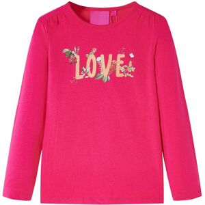 vidaXL Camiseta infantil de manga larga rosa brillante 140