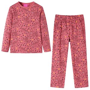 vidaXL Pijama infantil de manga larga rosa viejo 128
