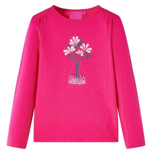 vidaXL Camiseta infantil de manga larga rosa brillante 104