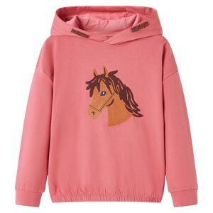 vidaXL Sudadera infantil con capucha rosa palo 92