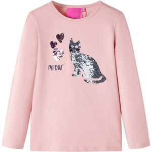 vidaXL Camiseta infantil de manga larga rosa claro 104