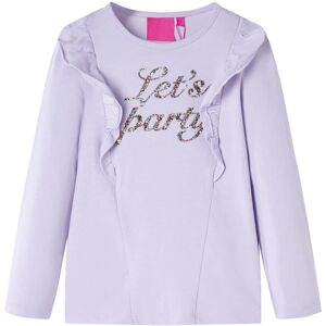 vidaXL Camiseta infantil de manga larga lila claro 116