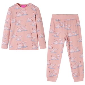 vidaXL Pijama infantil de manga larga rosa claro 92