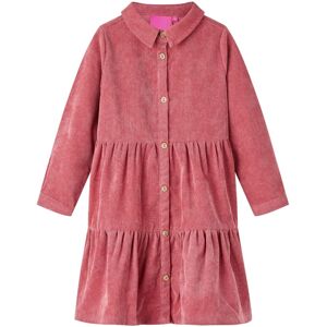 vidaXL Vestido infantil de manga larga de pana rosa palo 116