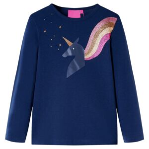 vidaXL Camiseta infantil de manga larga azul marino 140