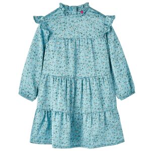 vidaXL Vestido infantil de manga larga azul 104