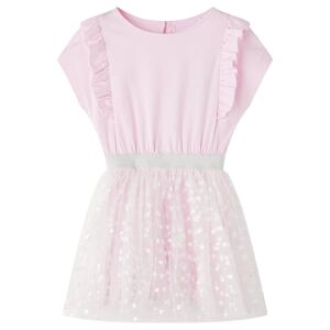 vidaXL Vestido infantil volantes rosa claro 104