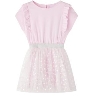 vidaXL Vestido infantil volantes rosa claro 140