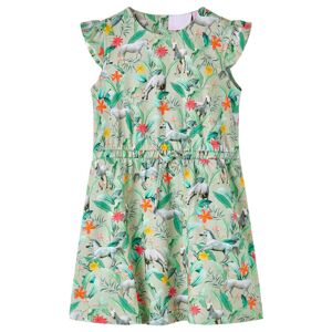 vidaXL Vestido infantil con mangas volantes caqui claro 128